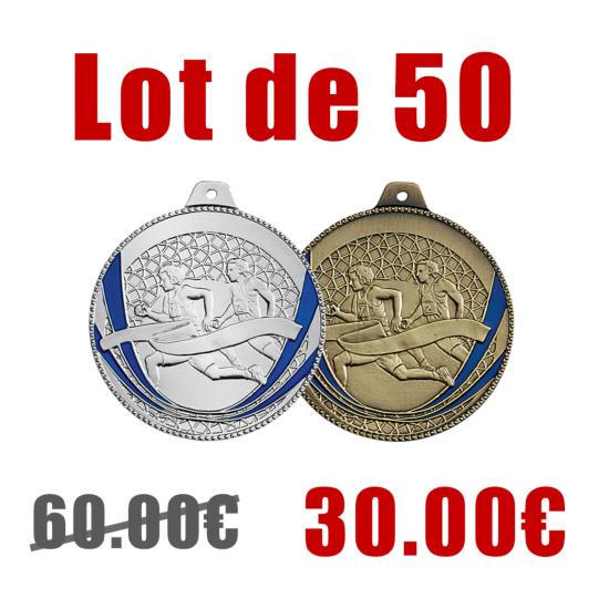 Médaille frappée bicolore cross Ø50mm - M250Z