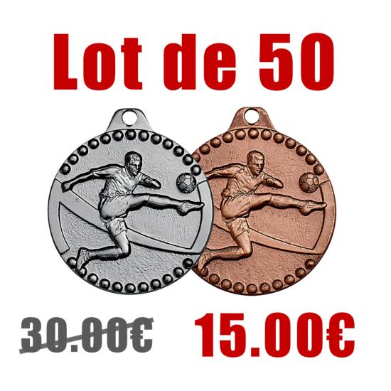 Médaille fer football Ø32mm lot 50
