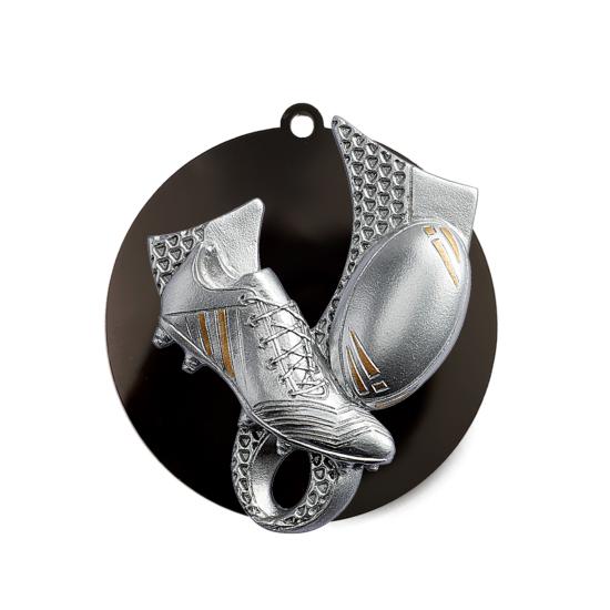 Médaille rugby fond noir ou blanc Ø70mm