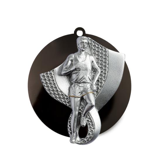 Médaille running fond noir ou blanc Ø70mm