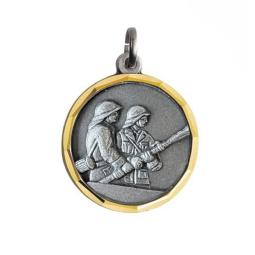 Mdaille pompier laiton 32mm