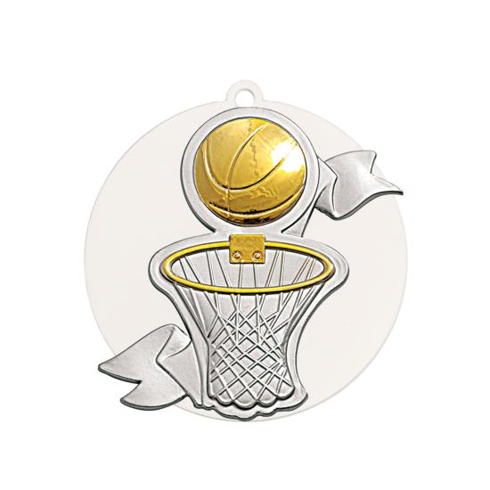 Médaille basketball acrylique métal Ø80mm