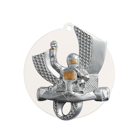 Médaille karting fond noir ou blanc Ø70mm