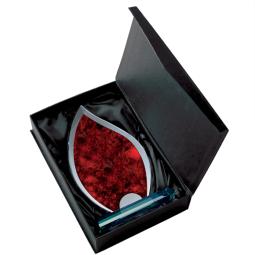 Trophée verre avec décor rouge <br> 3 tailles disponibles