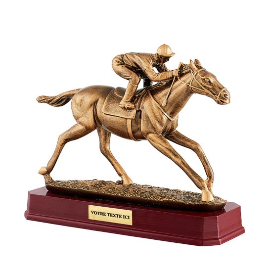 Trophée équitation résine 25x21cm