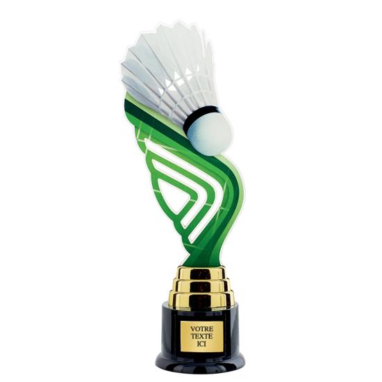 Trophée badminton acrylique couleur 31cm