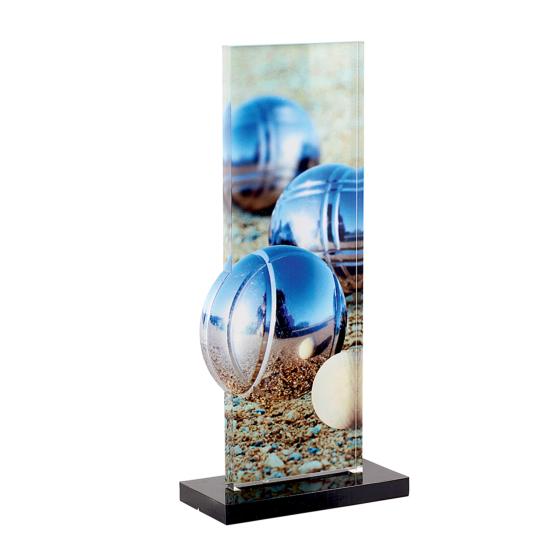 Trophée pétanque acrylique 22cm