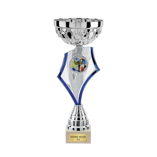 Coupe argent bleu 36cm