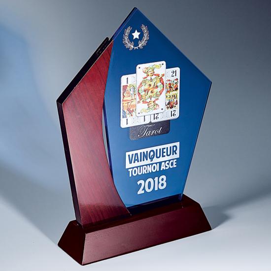 Trophée bois verre à personnaliser 
