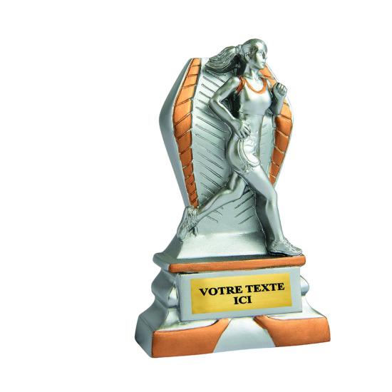 Trophée course à pied femme résine12cm
