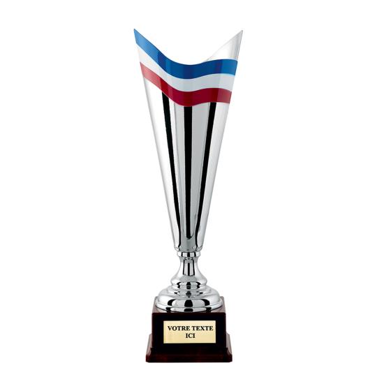 Coupe métal argent blanc bleu rouge