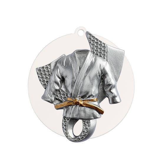 Médaille sport de combat fond noir ou blanc Ø70mm