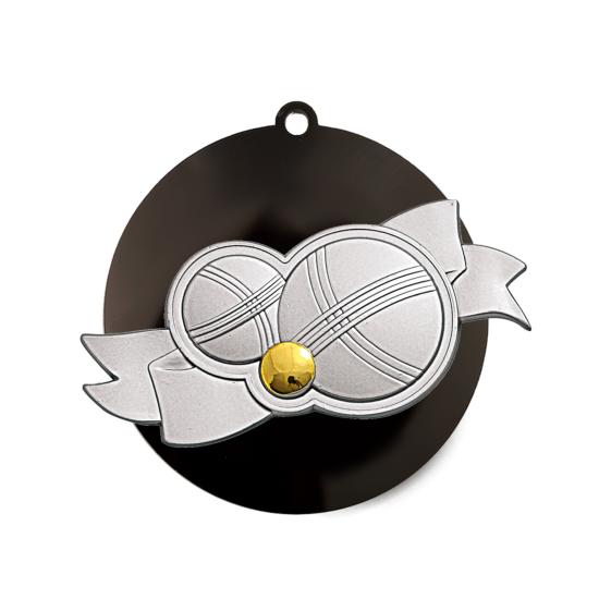 Médaille pétanque acrylique métal Ø80mm