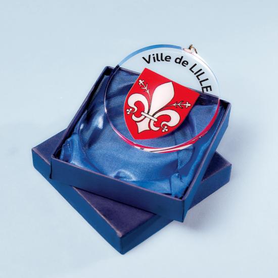 Médaille verre personnalisable 70mm