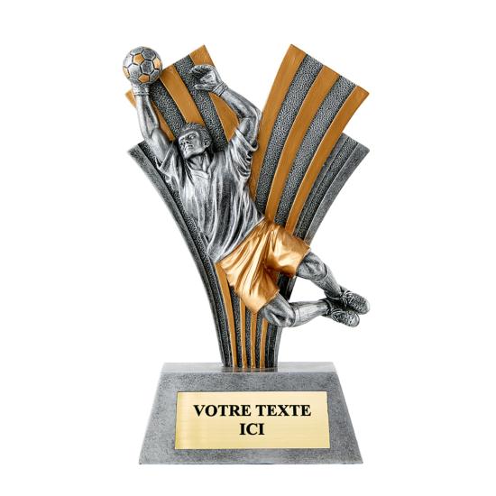 Trophée foot gardien résine 23x19cm