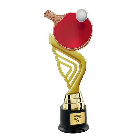 Trophée tennis de table plexiglas 31cm
