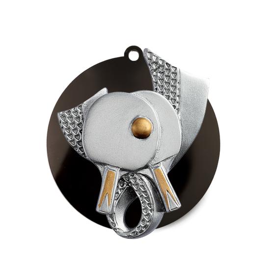Médaille tennis de table fond noir ou blanc Ø70mm