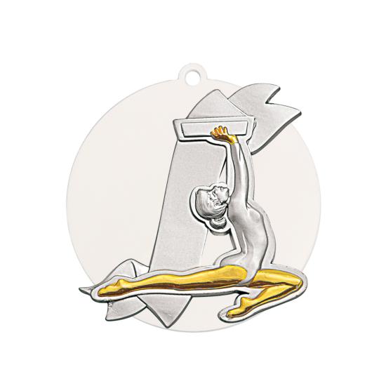 Médaille gym femme acrylique métal Ø80mm