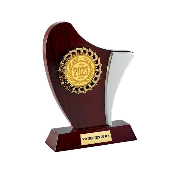 Trophée bois personnalisé discipline au choix