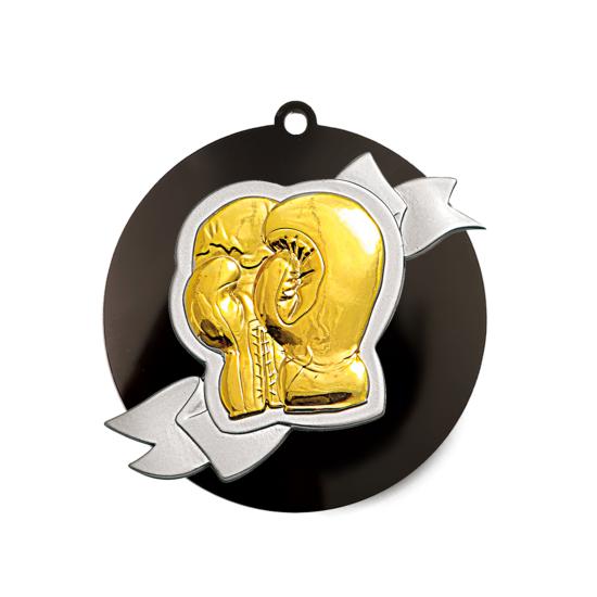 Médaille boxe acrylique métal Ø80mm