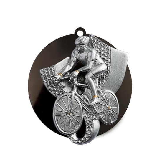 Médaille cyclisme fond noir ou blanc Ø70mm